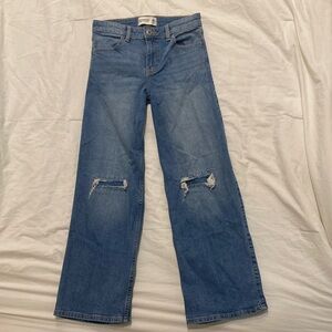 Abercrombie kids, high-rise, wide leg jeans￼